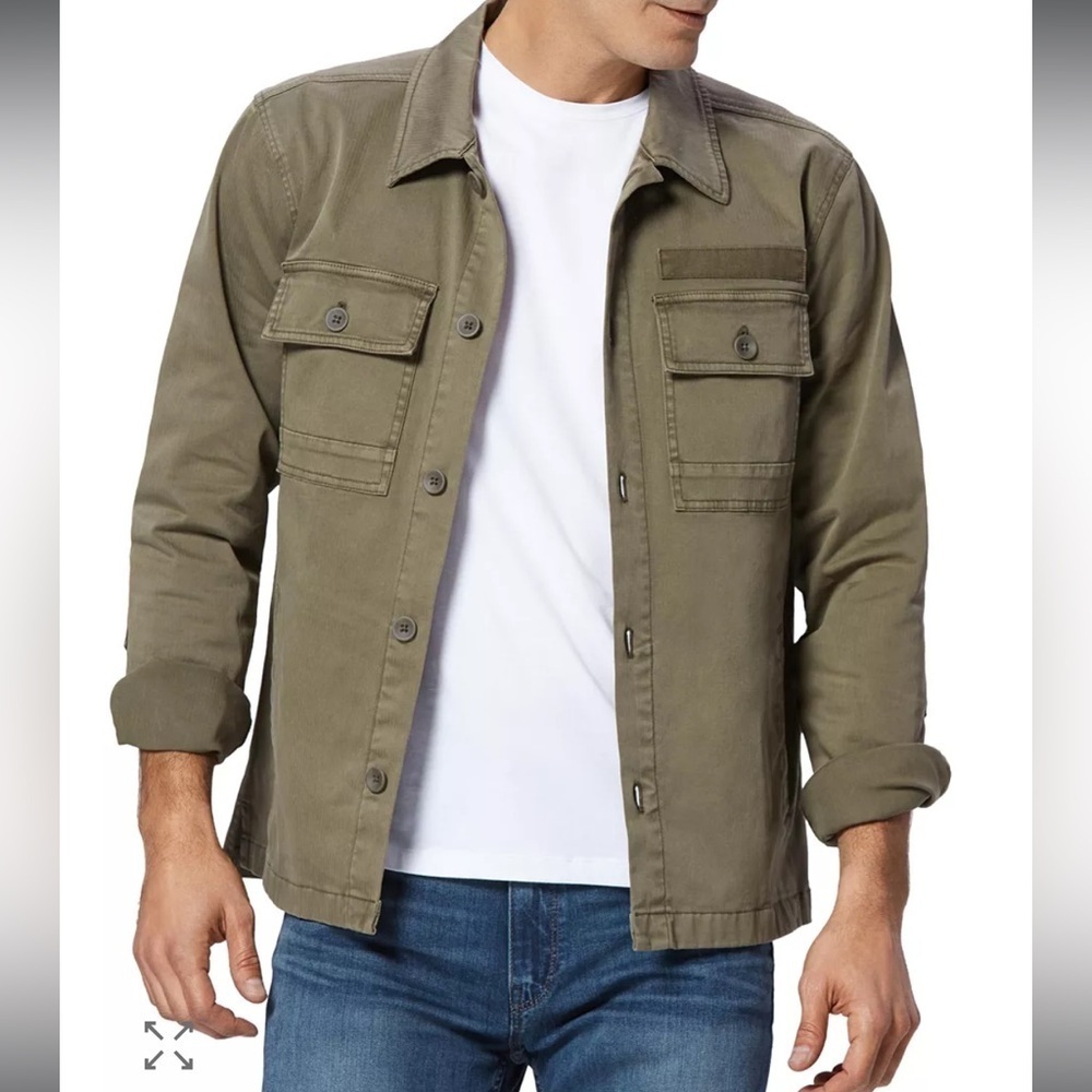 PAIGE Alva Military Jacket Olive Green Men’s Small Cotton Blend summer jacket